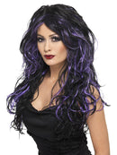 Gothic Bride Wig Long Purple and Black Halloween Glam Costume Accessory 1