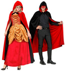 Black/Red Reversible Hooded Cape140 Cm
