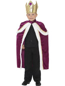 Kiddy King Costume Kids Purple White Robe and Gold Crown 1
