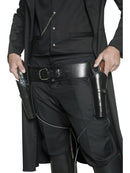 Authentic Western Cowboy Belt Two Holsters Black Leather Look with Leg Ties 100cm-112cm Adjustable 1