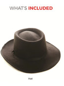 Authentic Western Gunslinger Hat Adult Black Wide Brimmed Costume Accessory 3