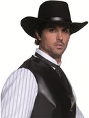 Authentic Western Gunslinger Hat Adult Black Wide Brimmed Costume Accessory 4