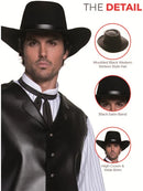 Authentic Western Gunslinger Hat Adult Black Wide Brimmed Costume Accessory 5