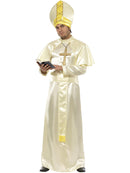 Pope Costume Adult Cream Robe Sash Hat Necklace Cape 1