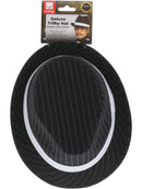 Deluxe Trilby Hat Adult Black and White Pinstripe White Band Gangster Costume Accessory 3