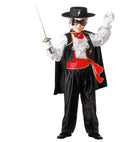 Masked Bandit Hero  Shirt With Jabot, Vest, Pants, Belt, Cape, Eyemask 