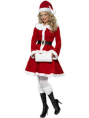 Miss Santa Costume Red Jacket Skirt Hat Belt and Muff 1