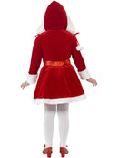 Little Miss Santa Costume Kids Red White Dress with Attached Hood 3