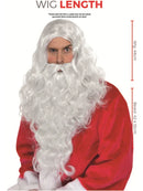 Traditional Santa White Wig and Beard Adult Xmas Costume Accessory 7