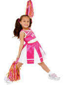 Cheerleader Costume Child Pink Dress and Pom Poms 1
