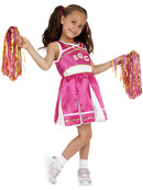 Cheerleader Costume Child Pink Dress and Pom Poms 2