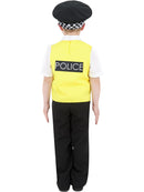 Police Boy Costume Kids Yellow Top Black Trousers Hat and Radio Set 3