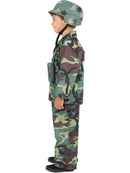 Army Boy Costume Kids Camo Soldier Top Trousers Parachute Bag 4