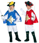 Musketeer 2 Colors Ass.  Shirt With Overcoat, Pants, Boot Covers, Cape 