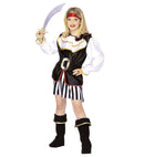 Pirate Girl  Coat With Jabot, Skirt, Belt, Boot Covers, Headband 