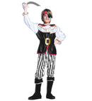 Pirate  Coat With Jabot, Pants, Belt, Boot Covers, Headband, Eye-Patch 