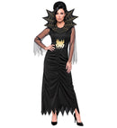 Spiderlady  Dress, Belt With Stand-Up Collar 