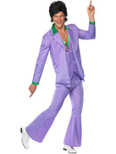 Lavender 70s Suit Costume Purple Jacket with Mock Shirt Waistcoat and Trousers 4