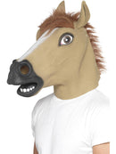 Horse Mask Overhead Brown Latex with Fur Adult Costume Accessory 1