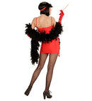 Flapper Red -  Dress, Headband With Feathers 