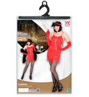 Flapper Red -  Dress, Headband With Feathers 