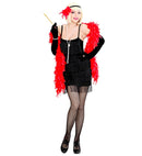 Flapper Black -  Dress, Headband With Feathers 
