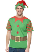 Elf Instant Kit Green Red T Shirt and Hat Adult Costume Accessory 1