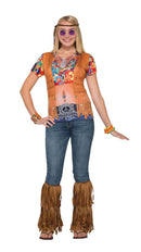 3D Printed T-Shirt Hippie Gal UK Size 10-14 1