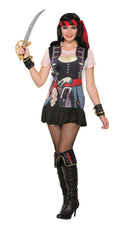 3D Printed T-Shirt Pirate Gal UK Size 10-14 1
