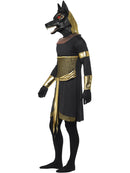 Anubis The Jackal Adult Black and Gold Tunic Collar Arm Cuffs Armbands and Latex Mask 2