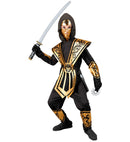 Gold Kombat Ninja  Hooded Jumpsuit, Chestpiece, Belt, Armguards, Legguards, Mask 