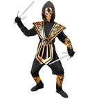 Gold Kombat Ninja  Hooded Jumpsuit, Chestpiece, Belt, Armguards, Legguards, Mask 