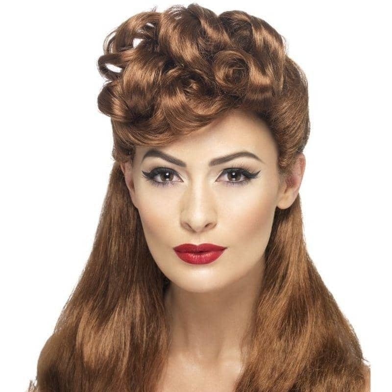 40s Vintage Wig Adult Brown_1 sm-42459