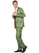 Brussel Sprout Xmas Suit Adult Green Stand Out Jacket Trousers and Tie 2
