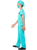 Surgeon Costume Kids Blue with Top Trousers Hat Mask and Stethoscope 2