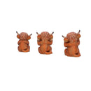Three Wise Highland Cow Figurines Cows 9.6cm 4