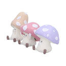 Three Wise Multicoloured Toadstool Figurines in See no Hear Speak Evil 8.5cm 2