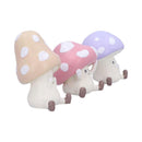 Three Wise Multicoloured Toadstool Figurines in See no Hear Speak Evil 8.5cm 4