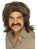70s Retro Wig Adult Brown Fringed Disco Costume Hair 1