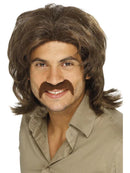70s Retro Wig Adult Brown Fringed Disco Costume Hair 1