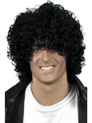 Afro Wet Look Wig Adult Black 80s Disco Costume Hair 1