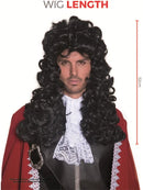 Pirate Captain Wig Adult Black Long Curly Captain Hook Costume Hair 4