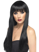 Beauty Wig Adult Black Long Straight with Fringe Fantasy Costume Accessory 1