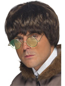 Britpop Wig Brown Shiny Fringed Adult Costume Accessory 1