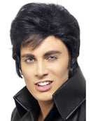 Elvis Presley Wig Adult Black Quiff Iconic Costume Accessory 1