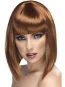 Glam Wig Adult Brown Short Blunt with Fringe Costume Hair 1
