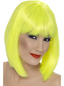 Glam Wig Yellow Short Blunt With Fringe Adult Costume Hair 1