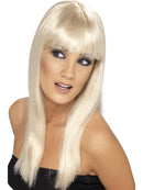 Glamourama Wig Blonde Long Straight with Fringe Adult Costume Hair 1