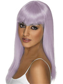 Glamourama Wig Lilac Long Straight with Fringe Adult Costume Hair 1