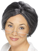 Granny Bun Wig Grey Short Length Adult Costume Accessory 1